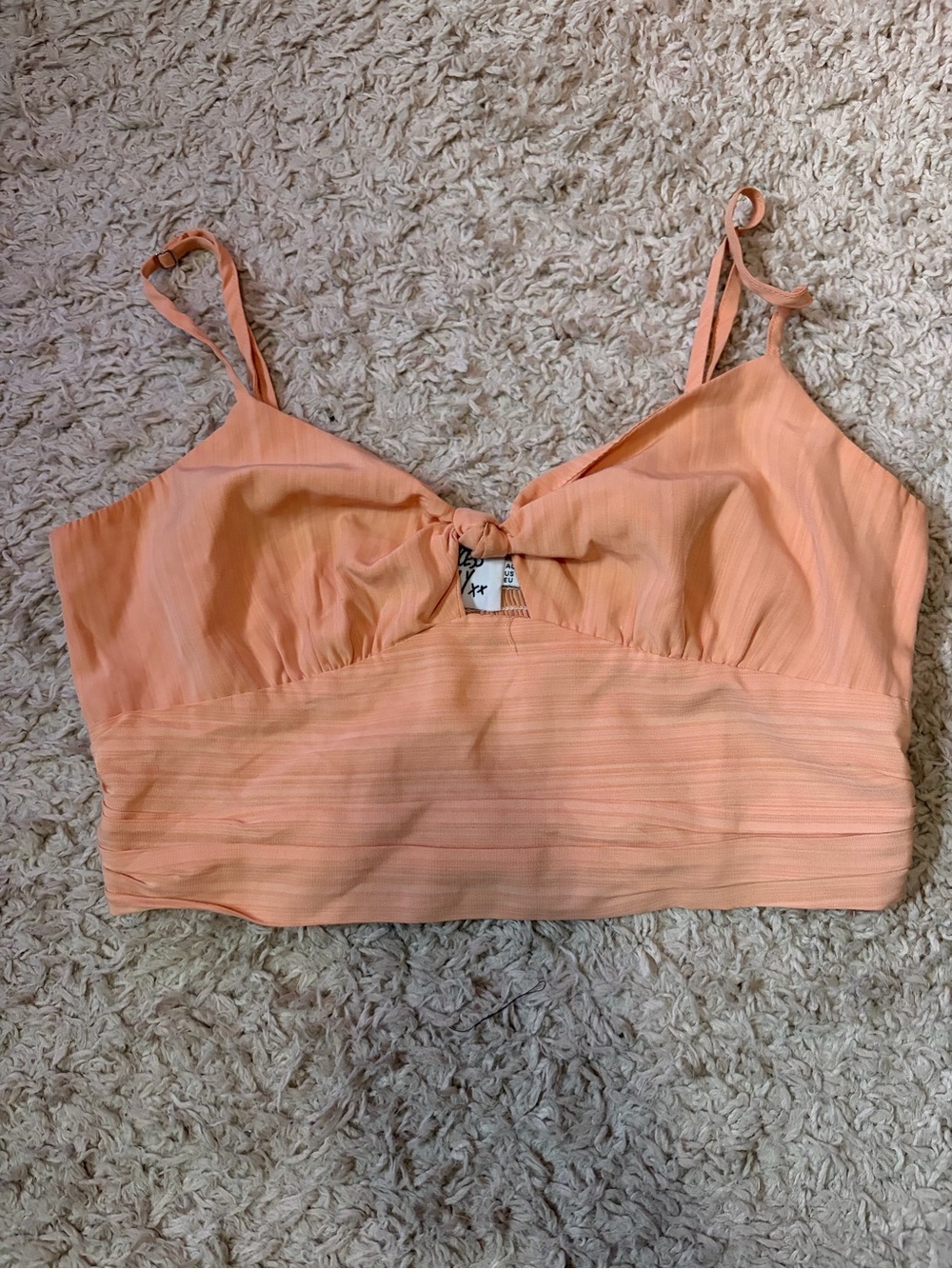 Princess Polly Peach Crop Cami with Bow Design